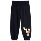 Rabbit Appliqué Sweatpants in Black by Mini Rodini