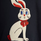 Rabbit Appliqué Sweatshirt in Black by Mini Rodini