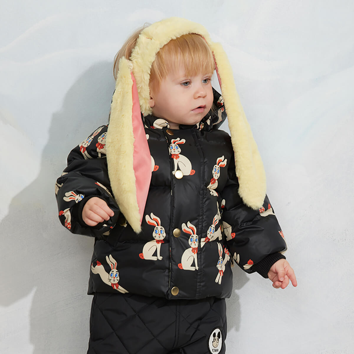 Faux Fur Rabbit Ear Headband in Yellow by Mini Rodini