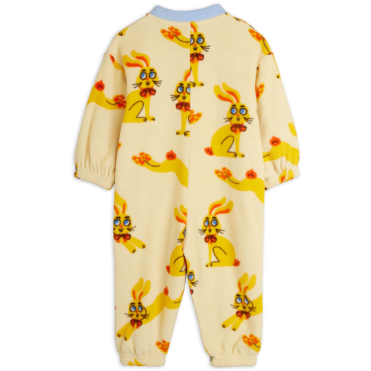 Rabbits Fleece Baby Onesie in Yellow by Mini Rodini