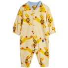Rabbits Fleece Baby Onesie in Yellow by Mini Rodini