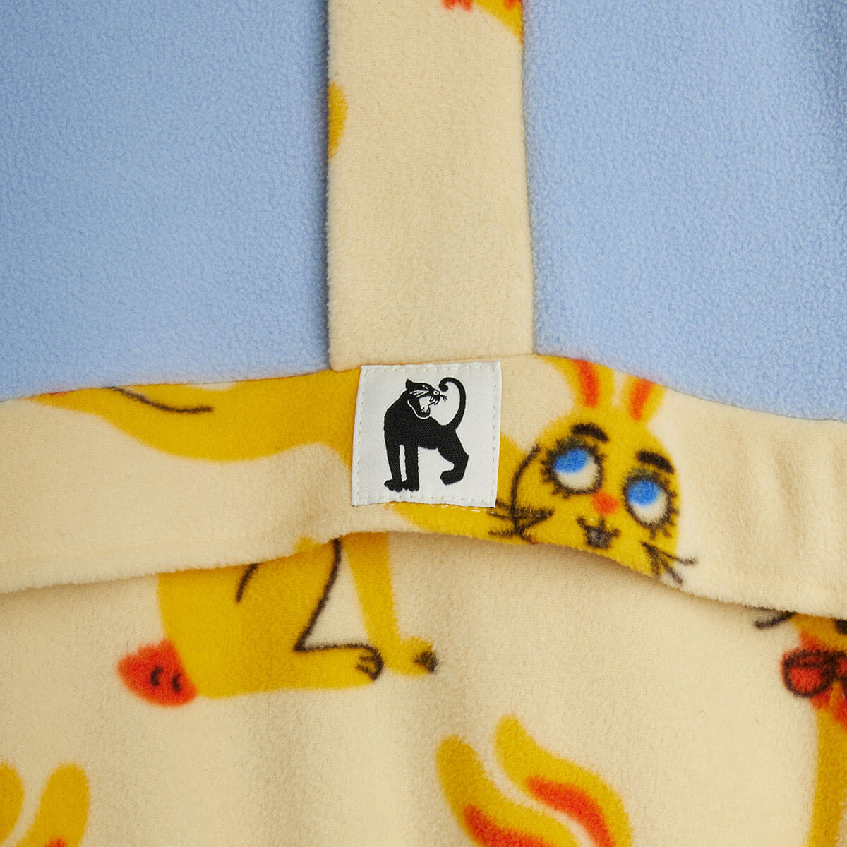Rabbits Fleece Half Zip Sweatshirt in Yellow by Mini Rodini