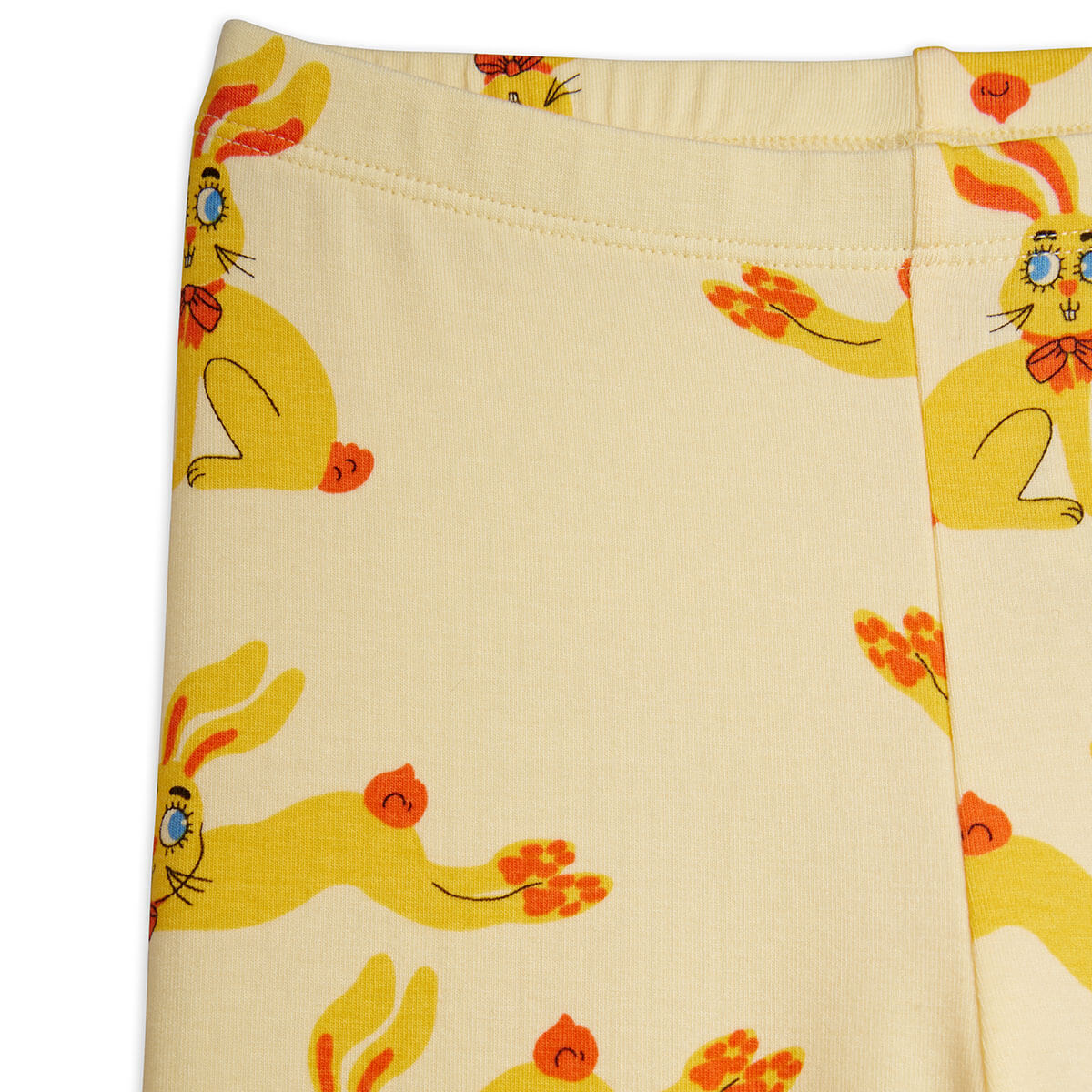 Rabbits Leggings in Yellow by Mini Rodini