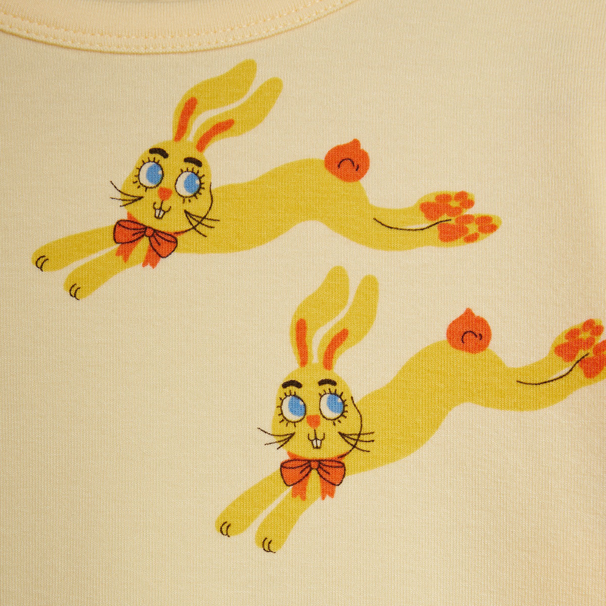 Rabbits Long Sleeve Tee in Yellow by Mini Rodini