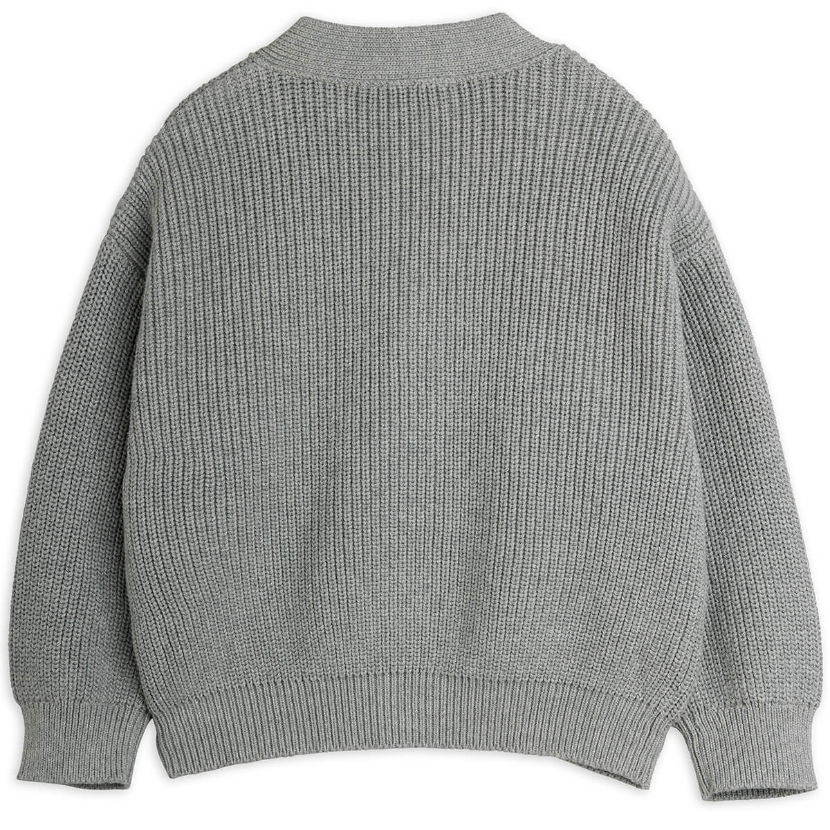 Ritzratz Patch Knitted Cardigan in Grey by Mini Rodini