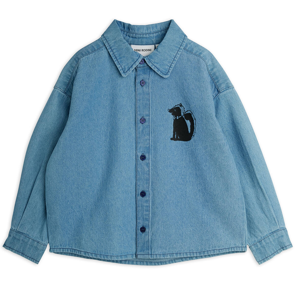 Skunk Lightweight Denim Shirt by Mini Rodini