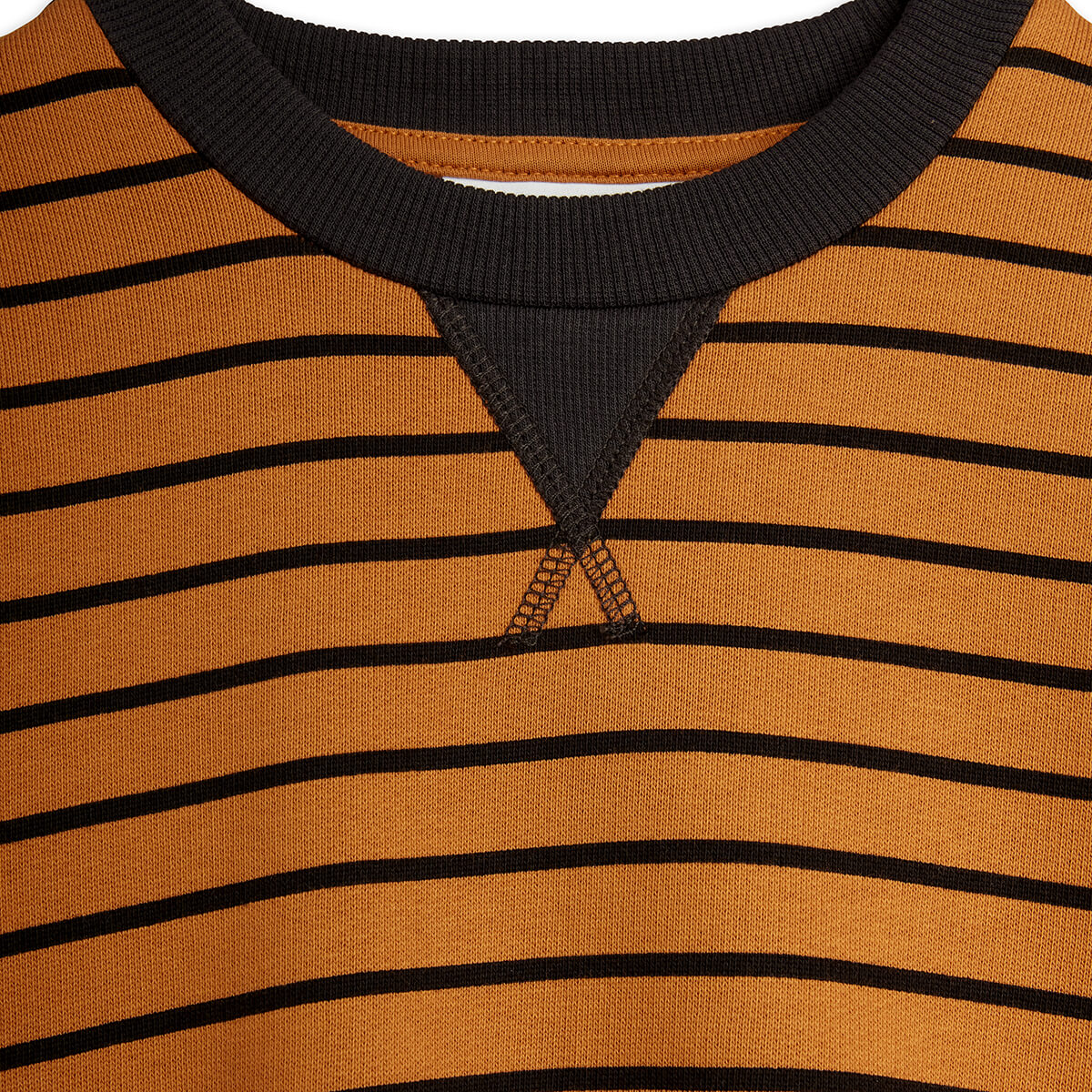 Striped Sweatshirt in Brown by Mini Rodini