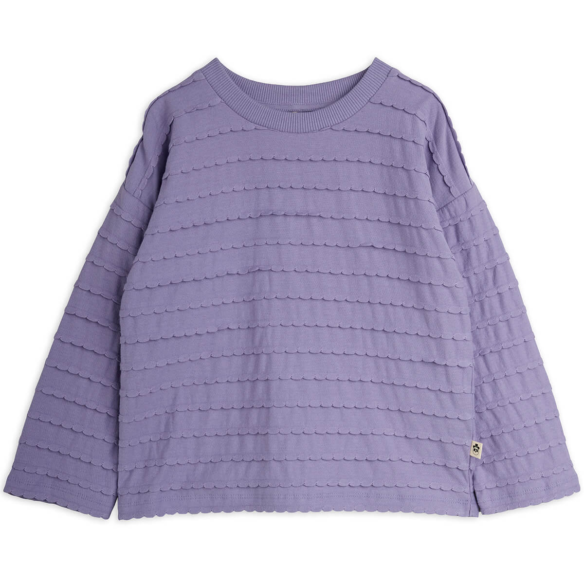 Textured Frill Long Sleeve Tee in Purple by Mini Rodini