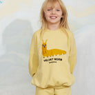 Velvet Worm Sweatshirt in Yellow by Mini Rodini