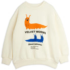 Velvet Worm Observations Sweatshirt in Off White by Mini Rodini
