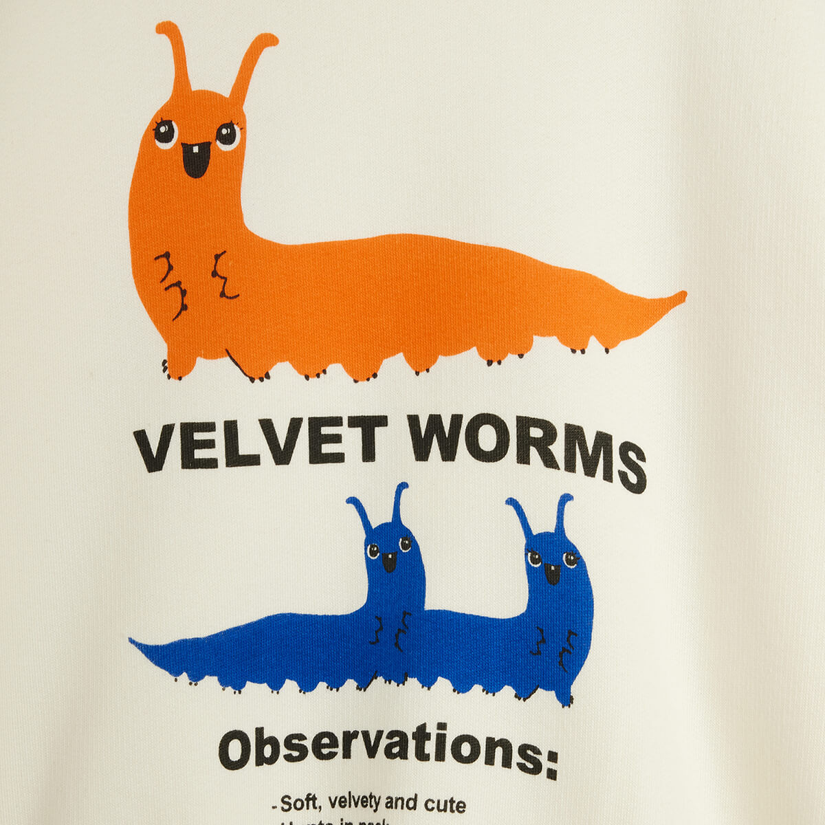 Velvet Worm Observations Sweatshirt in Off White by Mini Rodini