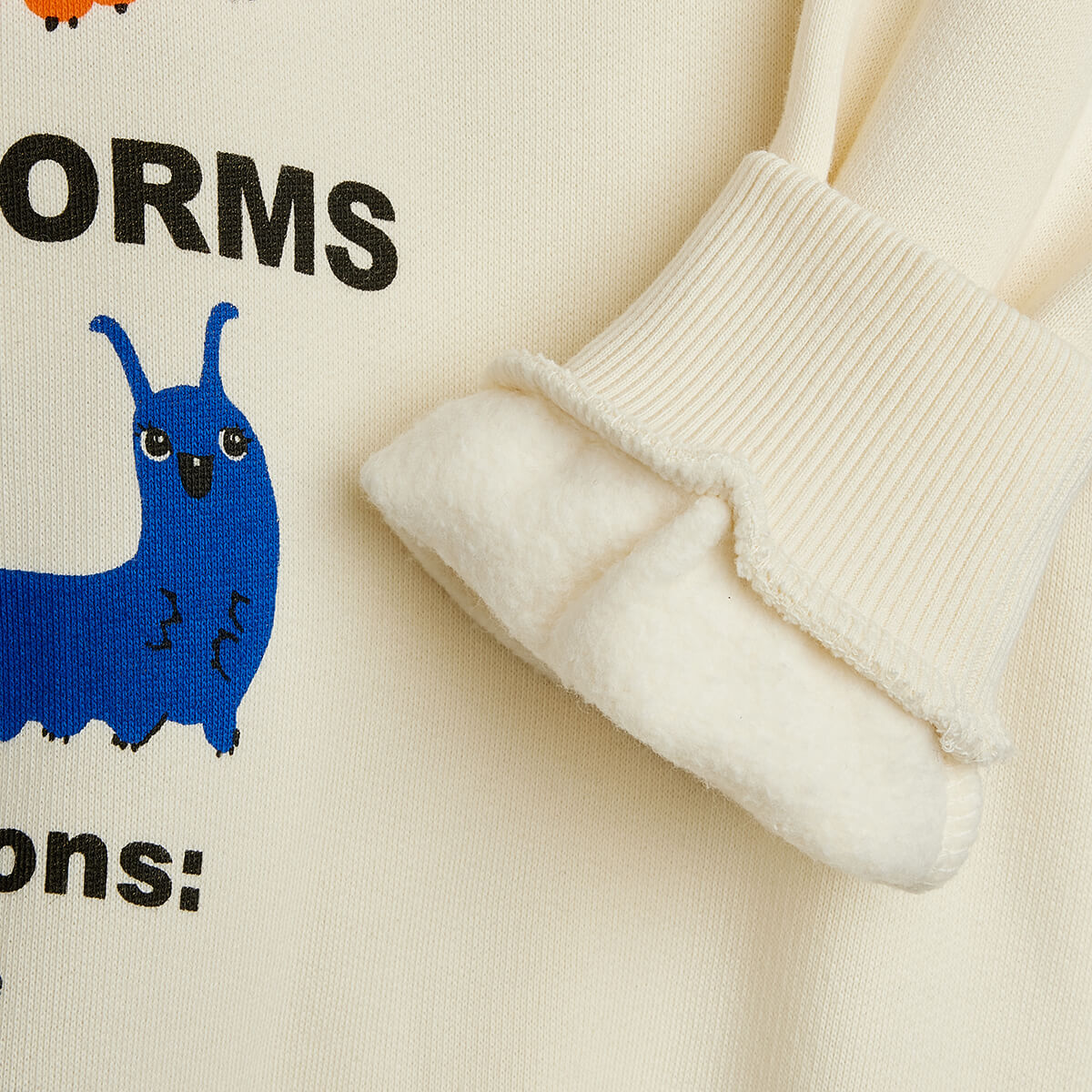 Velvet Worm Observations Sweatshirt in Off White by Mini Rodini