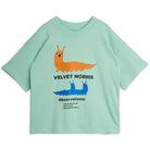 Velvet Worm Tee in Green by Mini Rodini