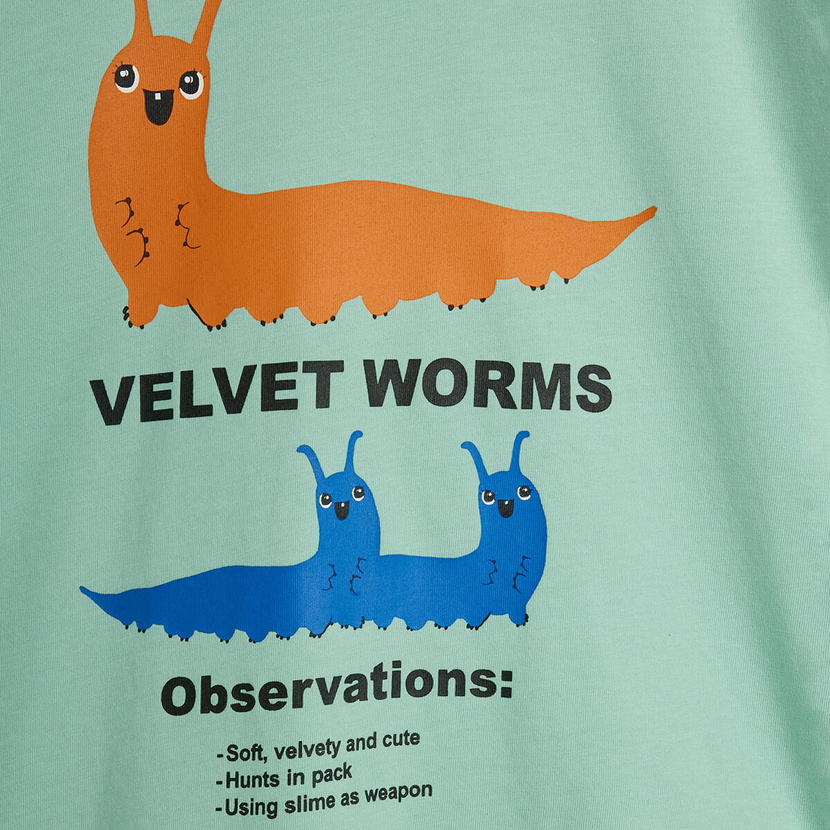 Velvet Worm Tee in Green by Mini Rodini