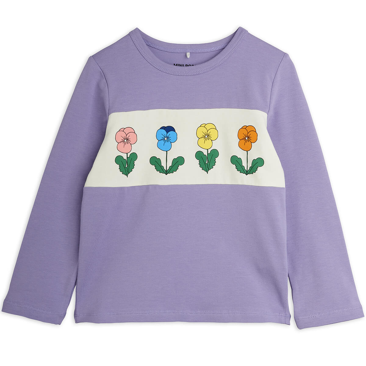Violas Long Sleeve Panel Top in Purple by Mini Rodini