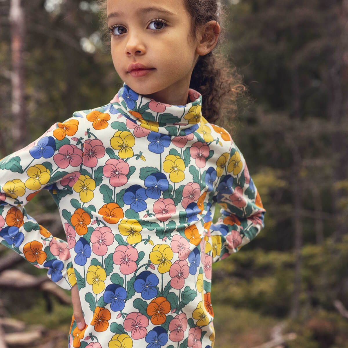 Violas Turtleneck T Shirt in Multi by Mini Rodini