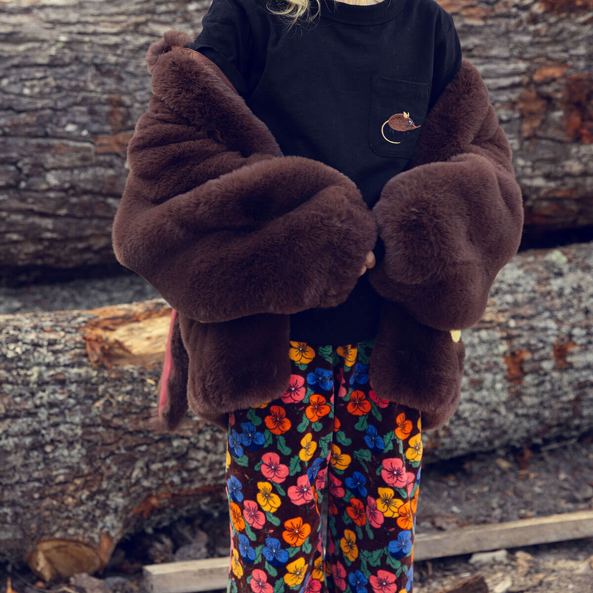 Violas Velour Trousers in Multi by Mini Rodini
