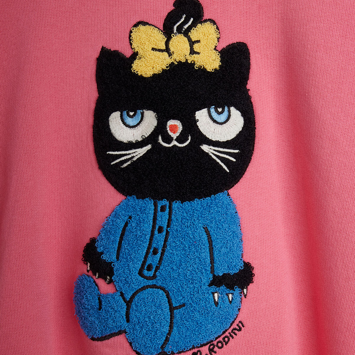 Cat Chenille Sweatshirt in Pink by Mini Rodini