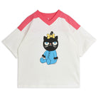 Cat V-Neck Tee in Pink by Mini Rodini