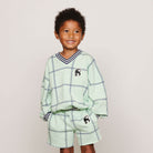Check AOP Panther Patch Sweatshirt by Mini Rodini
