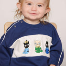 Minibabies Panel Sweatshirt in Blue by Mini Rodini