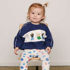 Minibabies Panel Sweatshirt in Blue by Mini Rodini