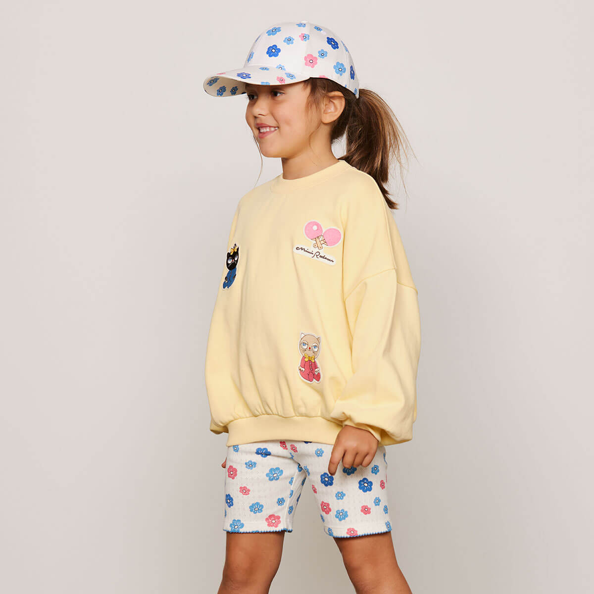 Minibabies Patches Sweatshirt in Yellow by Mini Rodini