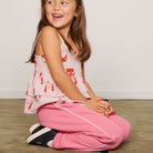 Plain Piping Sweatpants in Pink by Mini Rodini