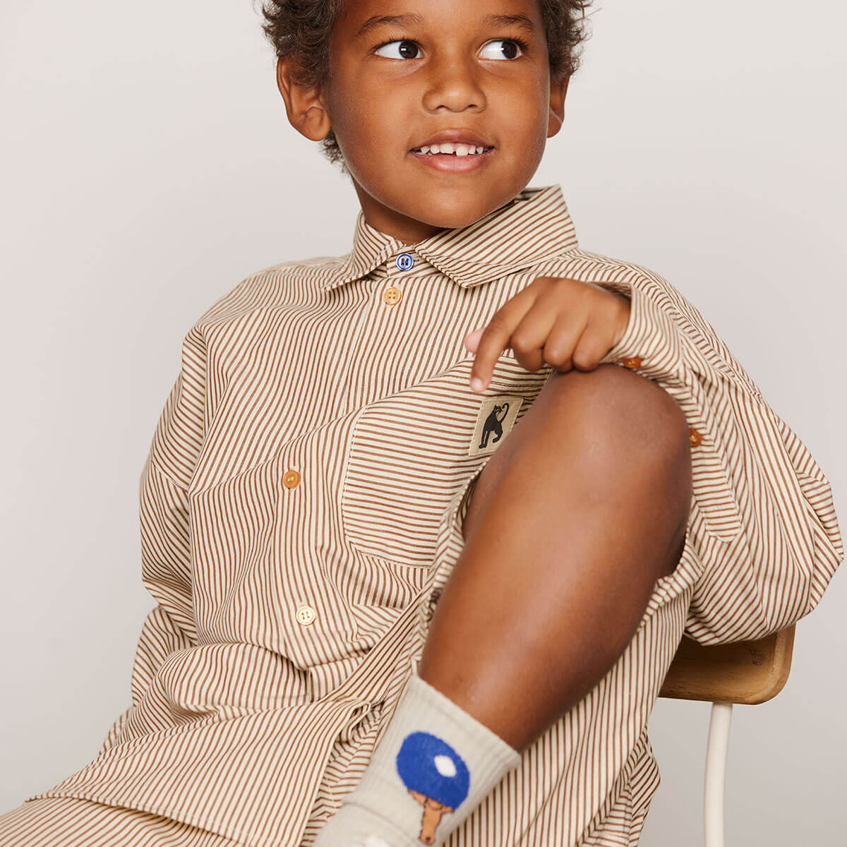 Poplin Shirt in Brown by Mini Rodini