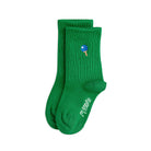 Racket Embroidered Socks in Green by Mini Rodini