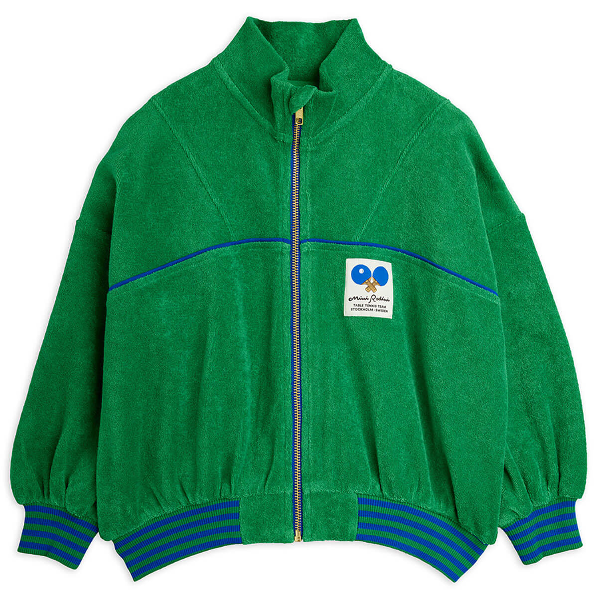 Mini Rodini Table Tennis Patch Terry Cardigan in Green – Junior