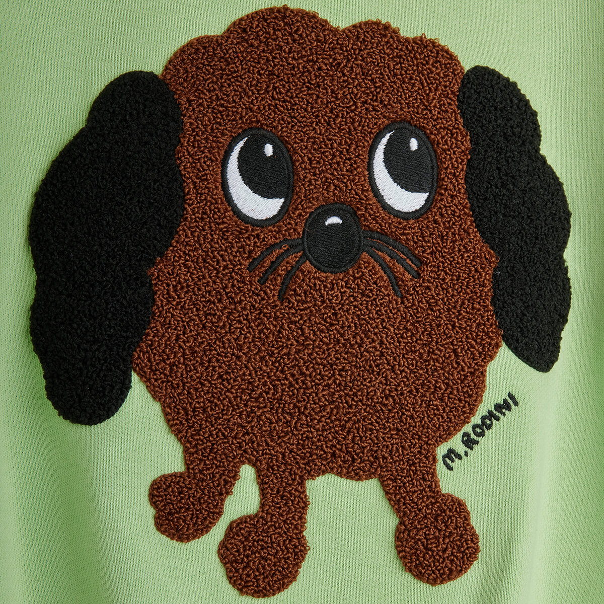 Doggie Chenille Sweatshirt in Green by Mini Rodini – Junior Edition