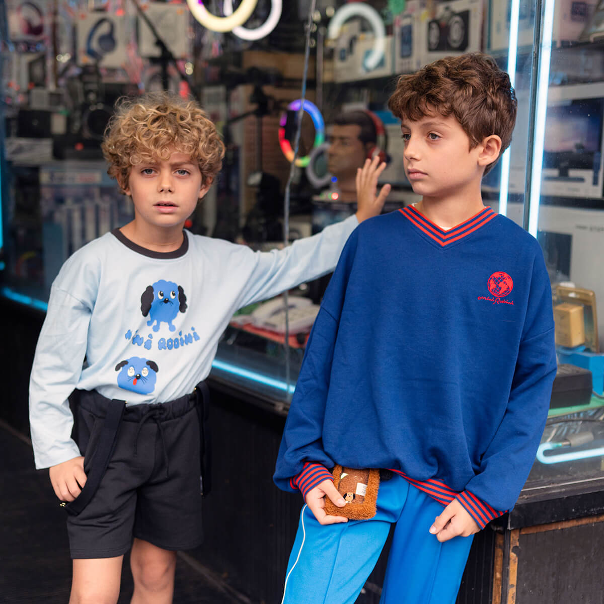 Striped Rib Earth Embroidered Sweatshirt by Mini Rodini – Junior
