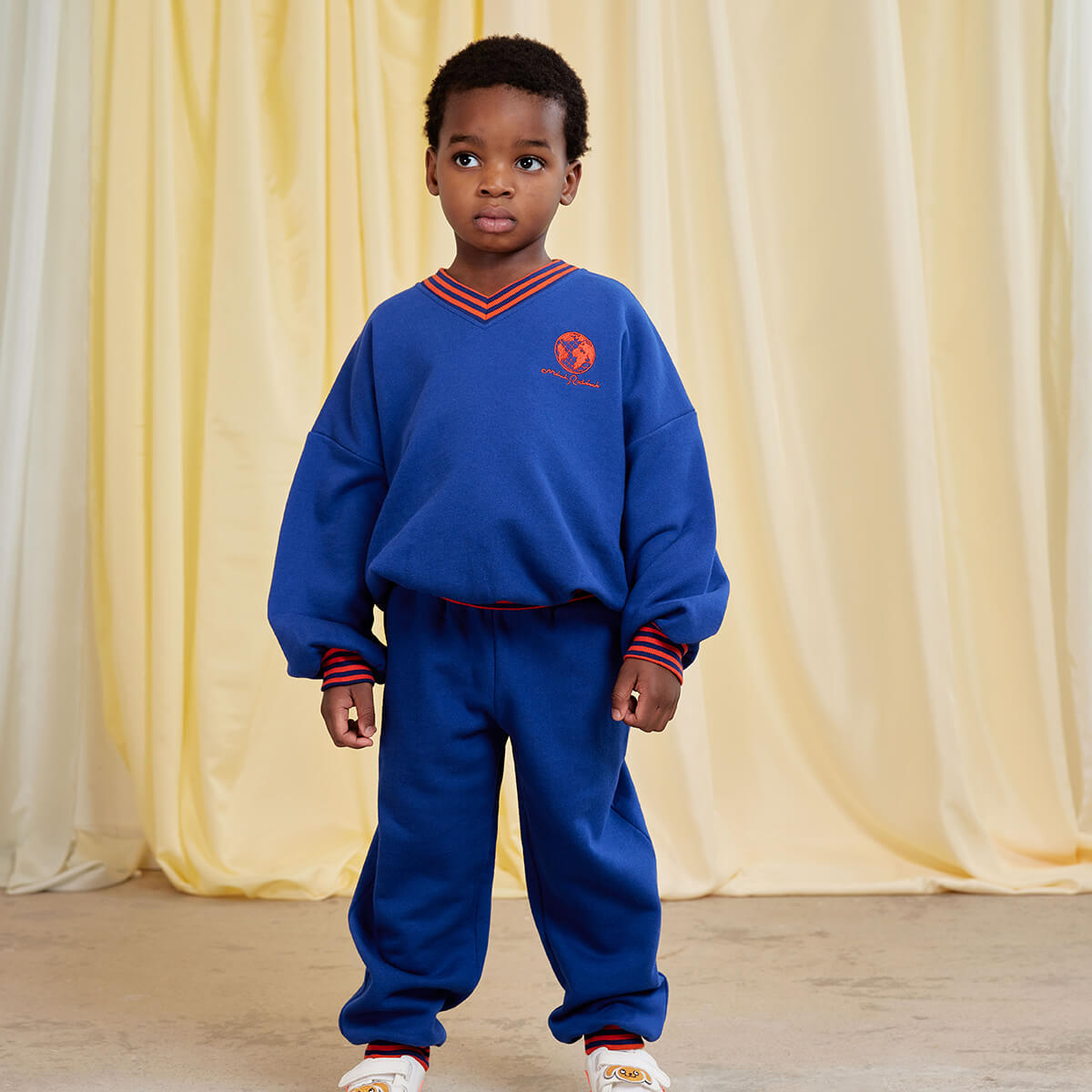 Striped Rib Earth Embroidered Sweatshirt by Mini Rodini – Junior