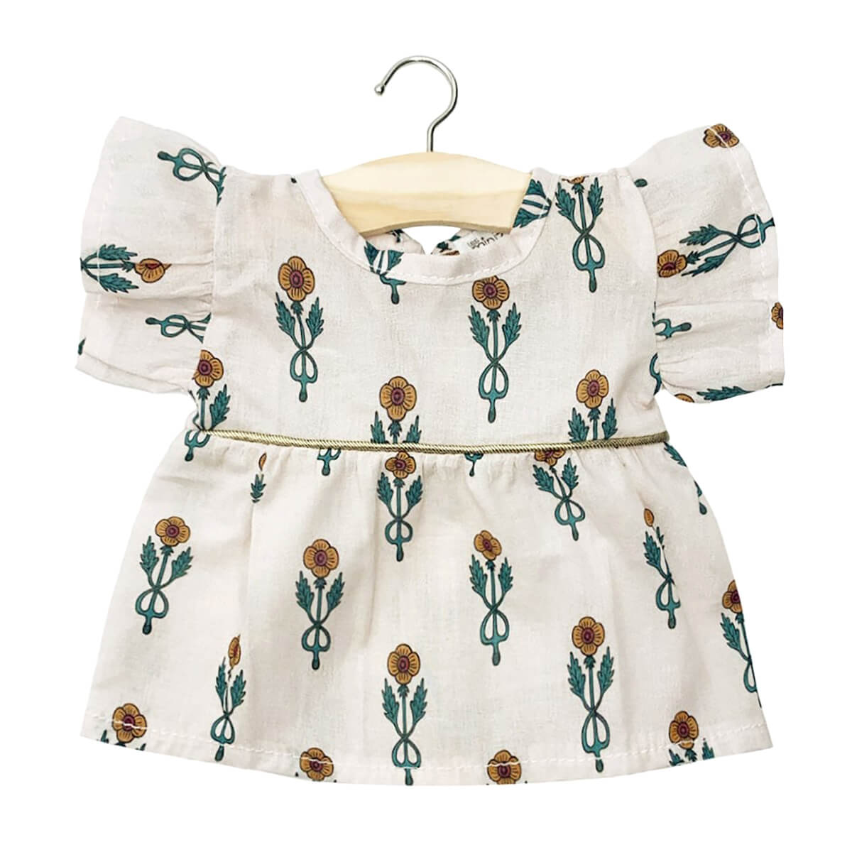 Daisy Dress (34cm Doll) in Nordic Flowers Print by Minikane