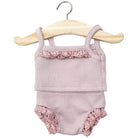 Lace Trim Ribbed Girl's Underwear Set (34cm Doll) in Old Rose by Minikane