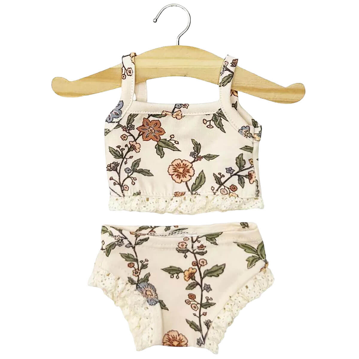 Lace Trim Girl's Underwear Set (34cm Doll) in Gisèle Print by Minikane