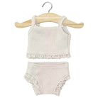 Linen Lace Trim Ribbed Girl's Underwear Set (34cm Doll) in Ecru by Minikane