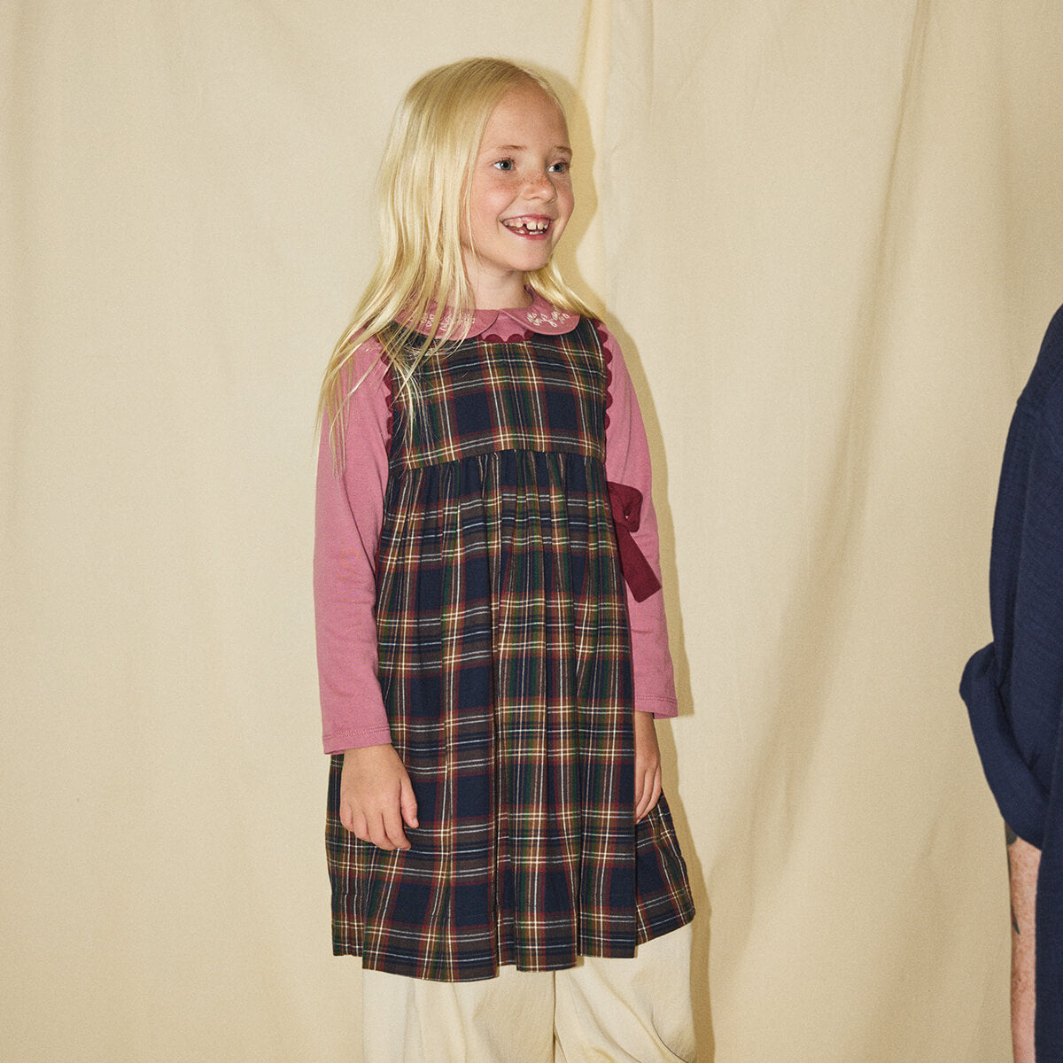 Embroidered Peter Pan Top in Antique Rose by Misha & Puff – Junior