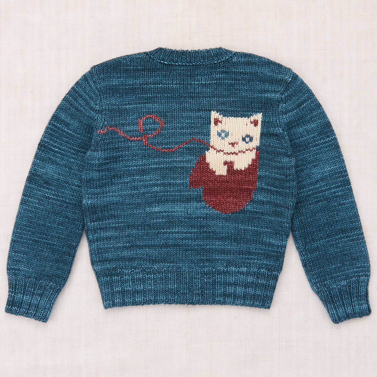 Three Little Kittens Kid's Cardigan in Blue Smoke by Misha & Puff