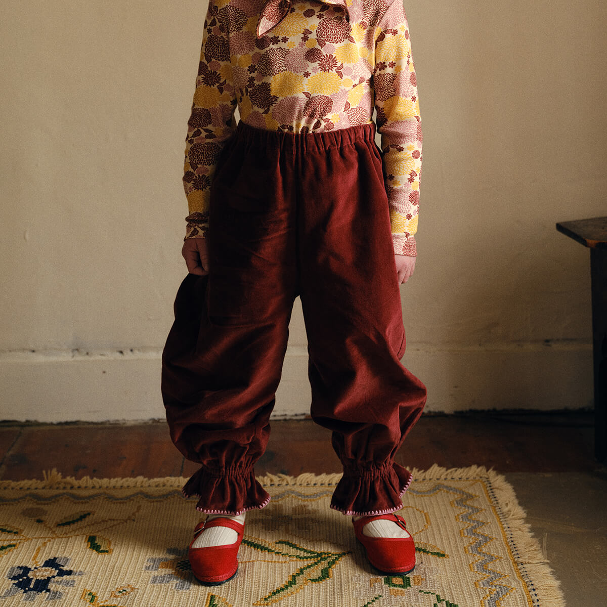 Velvet Zuzu Pant in Madder Root by Misha & Puff – Junior Edition