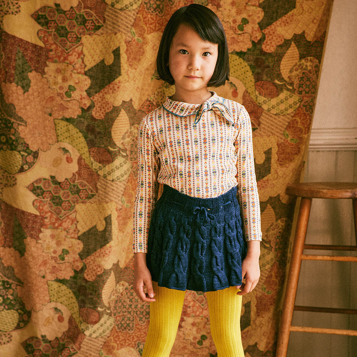 Cable Skating Skirt in Ink by Misha & Puff - Last Ones In Stock