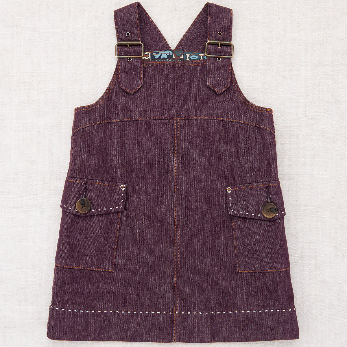 Misha & Puff Buckle Jumper Dress in Aubergine Denim – Junior Edition