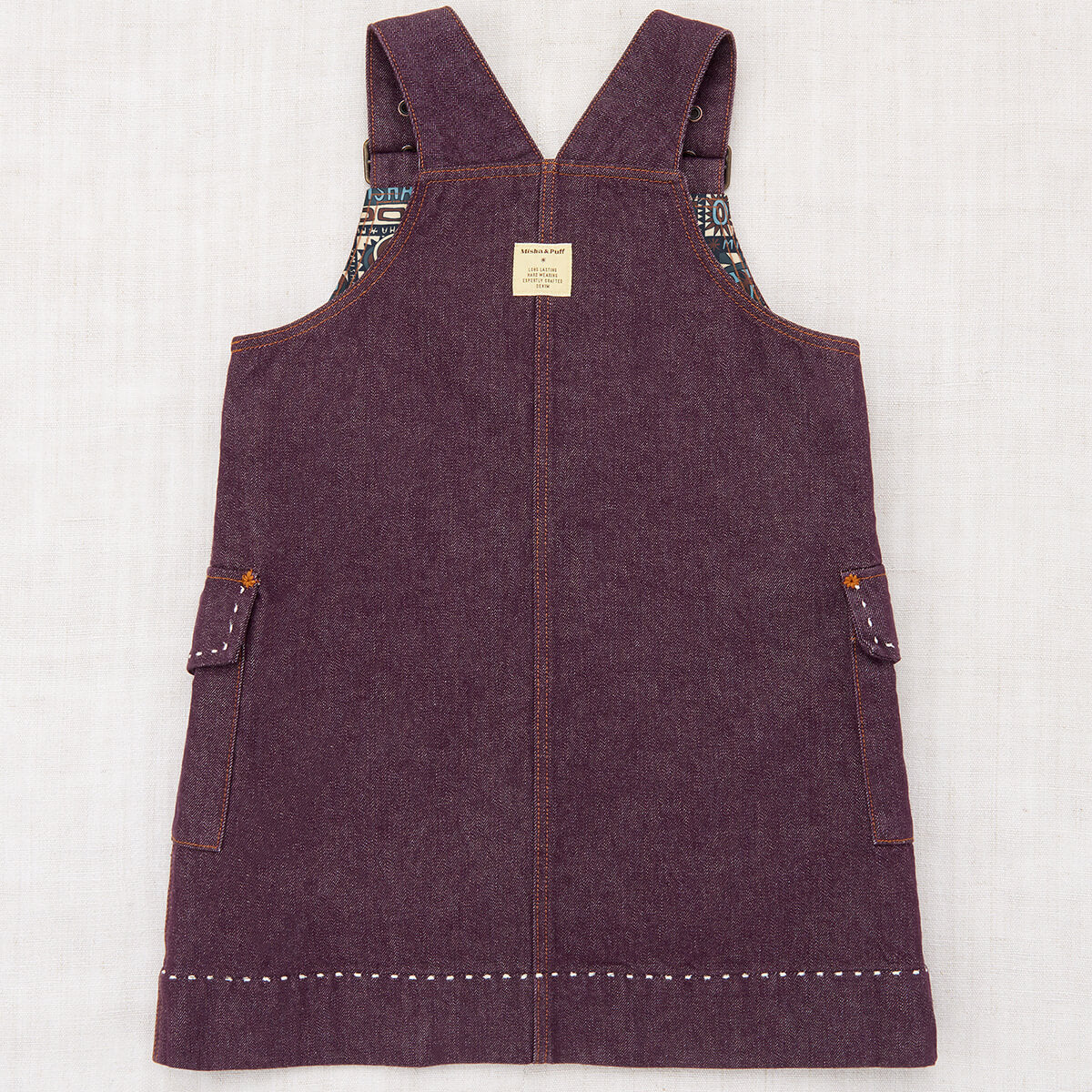 Misha & Puff Buckle Jumper Dress in Aubergine Denim – Junior Edition