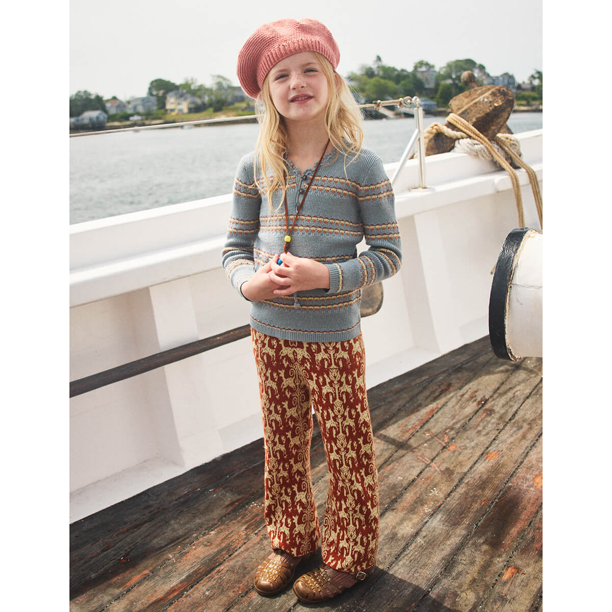 Izzy Pant in Fauna Tapestry Jacquard by Misha & Puff – Junior Edition