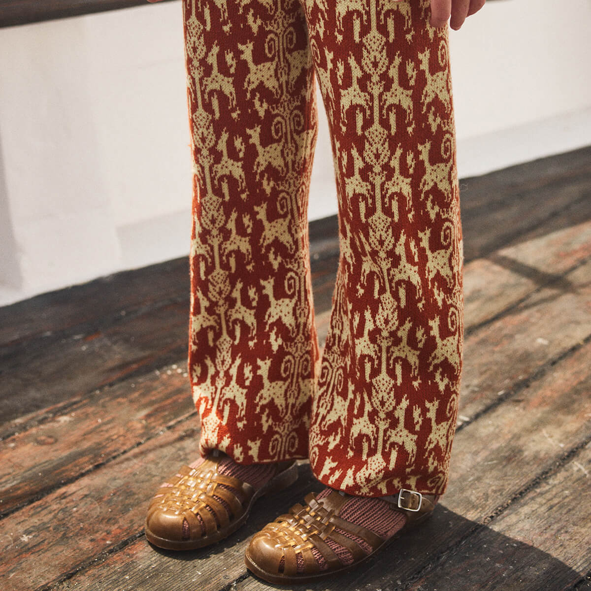 Izzy Pant in Fauna Tapestry Jacquard by Misha & Puff – Junior Edition