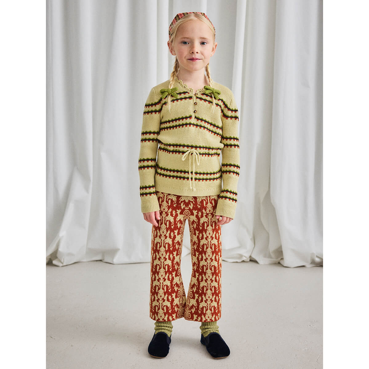 Izzy Pant in Fauna Tapestry Jacquard by Misha & Puff – Junior Edition