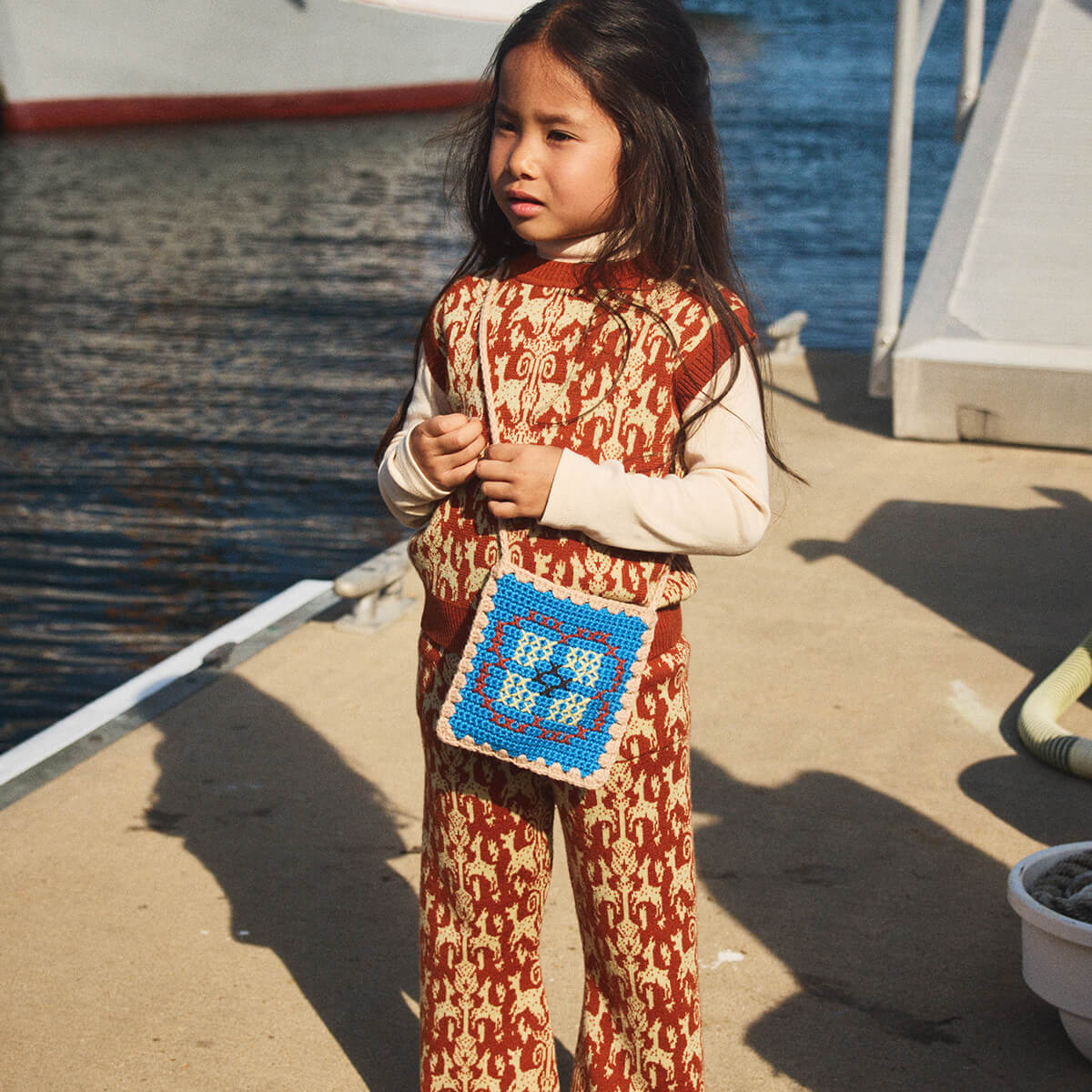 Izzy Pant in Fauna Tapestry Jacquard by Misha & Puff – Junior Edition