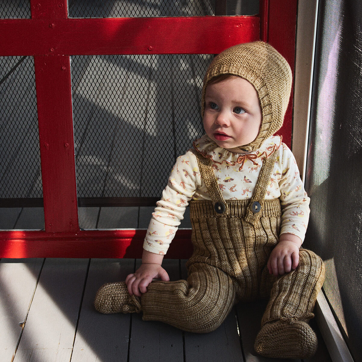 Baby Sledding Hood in Pebble by Misha & Puff – Junior Edition