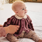 Baby Circus Stripe Cardigan in Antique Rose by Misha & Puff